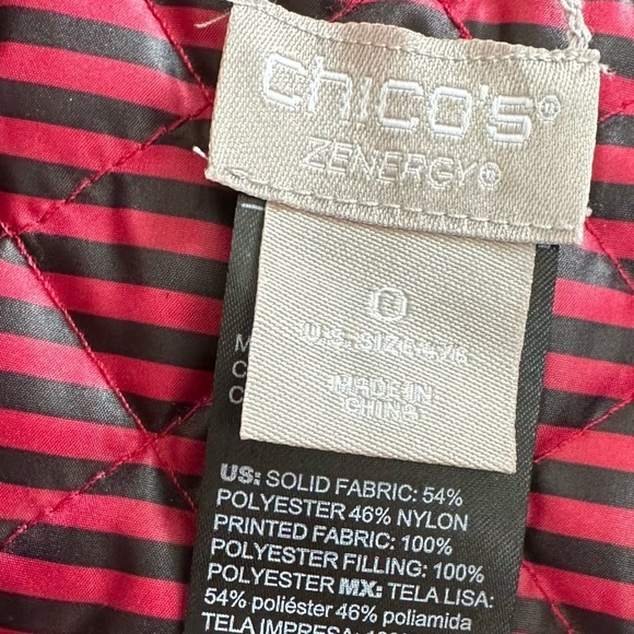 Chico’s ZEnergy Red Lightweight Reversible Puffer Vest, Small - Picture 11 of 14